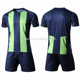 Customized Mens Blue and White Plain Striped Soccer Jersey