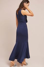 2018Women Fashion New Arrival Ruffled Hem Satin Fabric Bodycon Dress Sex