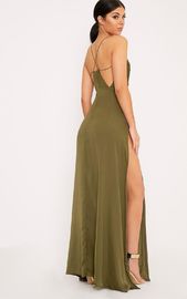 New arrival khaki sexy women chic party dress