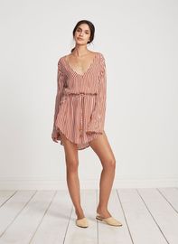 Summer Wholesale Design Striped Long Sleeve Casual Woman Dress