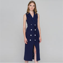 Alibaba wholesale blue sleeveless blazer dress