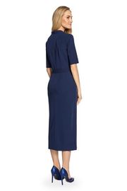 Women Office Clothes Navy Blue Elegant Dress Maxi Dress