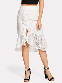 Ruffle Hem Asymmetric Lace Skirt For Women