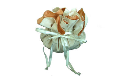 Mini Double Layer Satin Drawstring Pouch Bag , Eco-Friendly Fabric