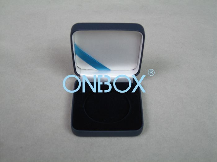 PU Leather Single Coin Luxury Packaging Boxes For Gold / Silver Coins Storage