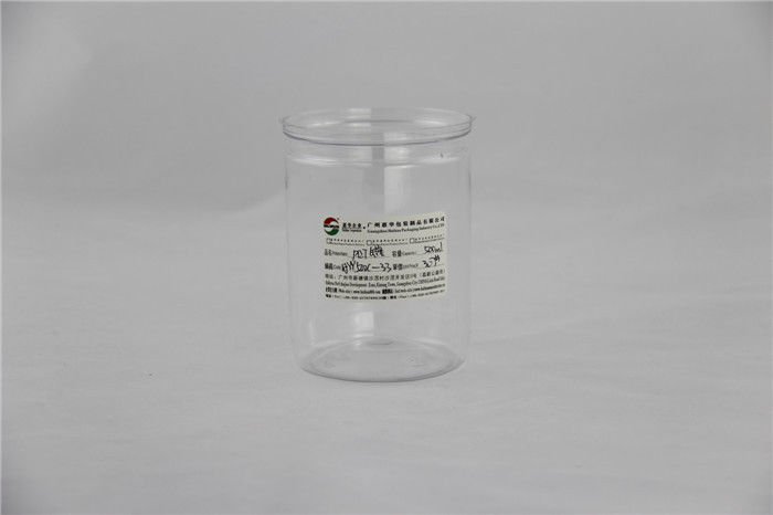 Eco friendly Clear Plastic Cylinder , Easy Open transparent PET tea Can 280ml