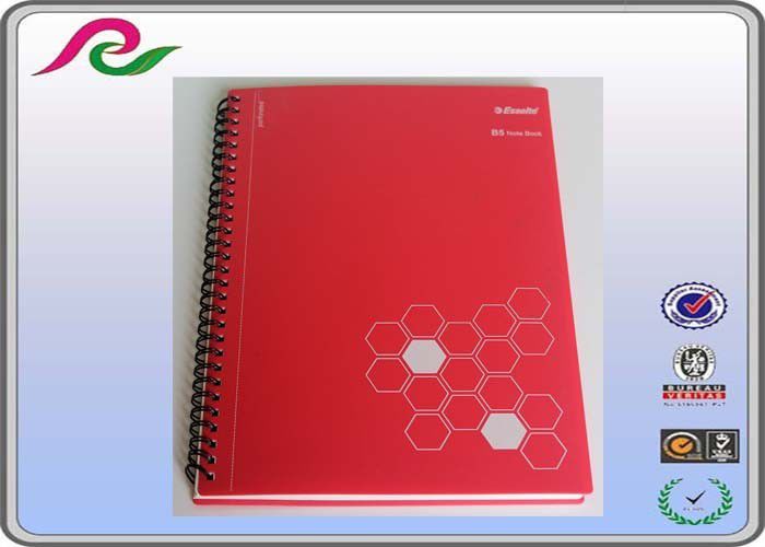 red Recyclable stone paper A5 spiral office notebooks of PP Cover