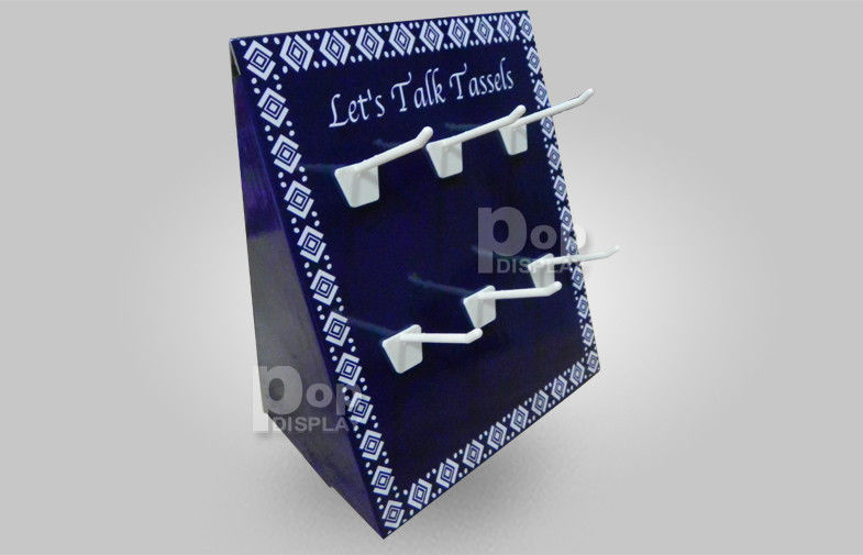 Corrugated Cardboard Countertop Display / E Flute Boxes Plastic Hooks